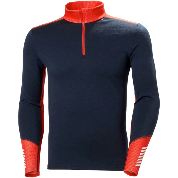 2025 Helly Hansen Mens Lifa Merino Midweight Half Zip Base Layer 49363 - Navy